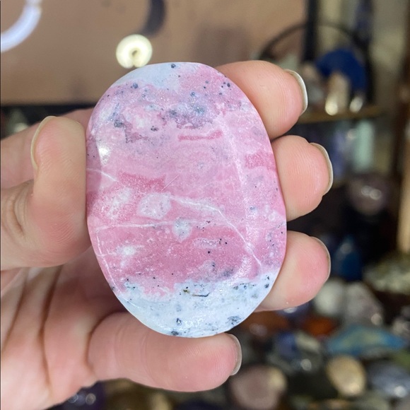 Light Pink Rhodonite Palm Stone - Picture 2 of 5